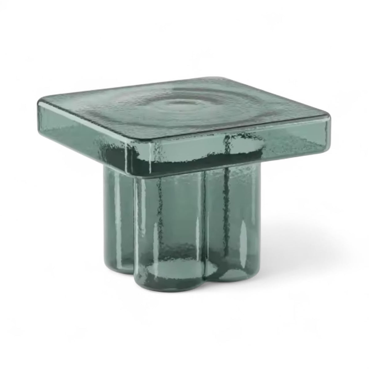 Soda Square Coffee Table - softly rippled glass