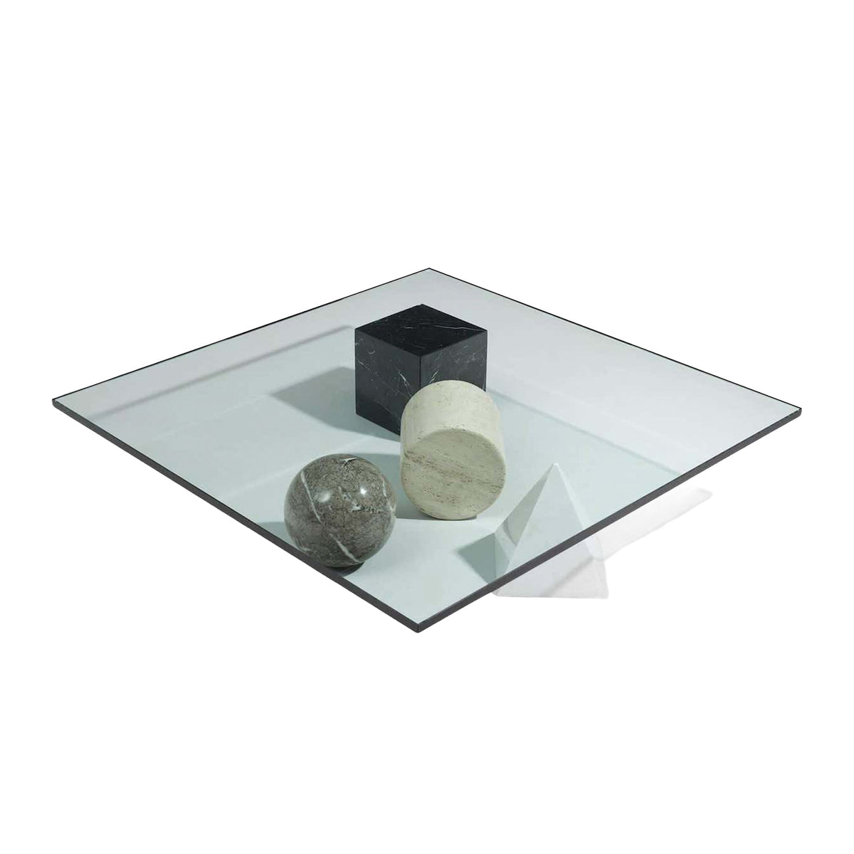 Meta Coffee Table - marble top options in Carrara, Marquina or travertine