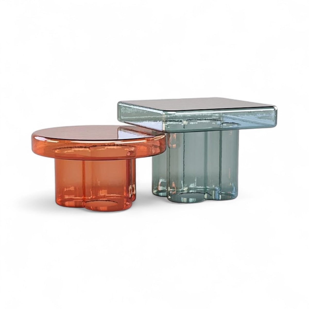 Soda Coffee Table - tinted glass that glows in daylight
