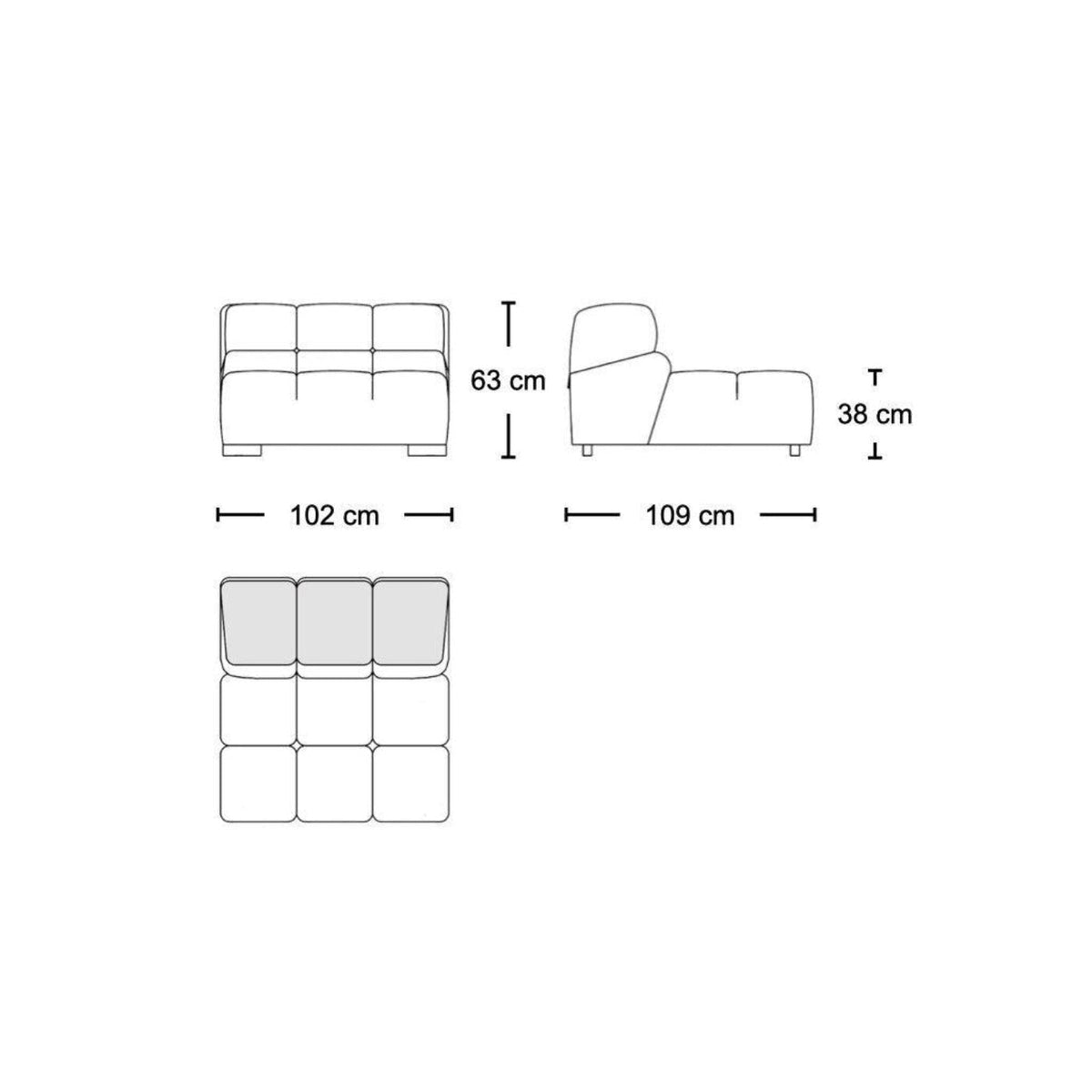 Tufty modular sofa TF001 - made-to-order in a choice of fabrics