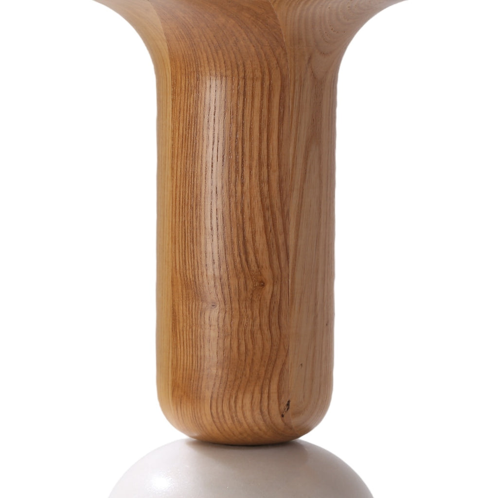 Pion Side Table - turned, rounded form with a level top