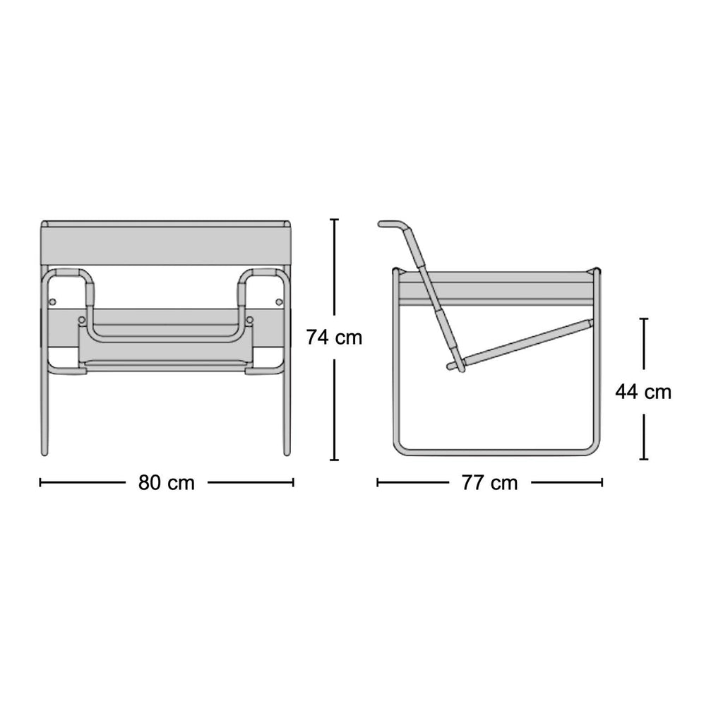Wassily Armchair - tubular steel armchair from Nue Modern
