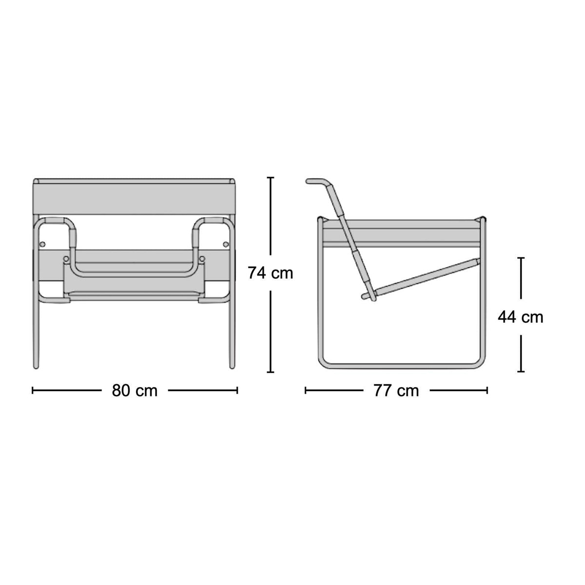 Wassily Armchair - tubular steel armchair from Nue Modern