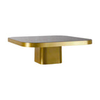 Bow Coffee Table in brass - Guilherme Torres-inspired arched base with a dark top