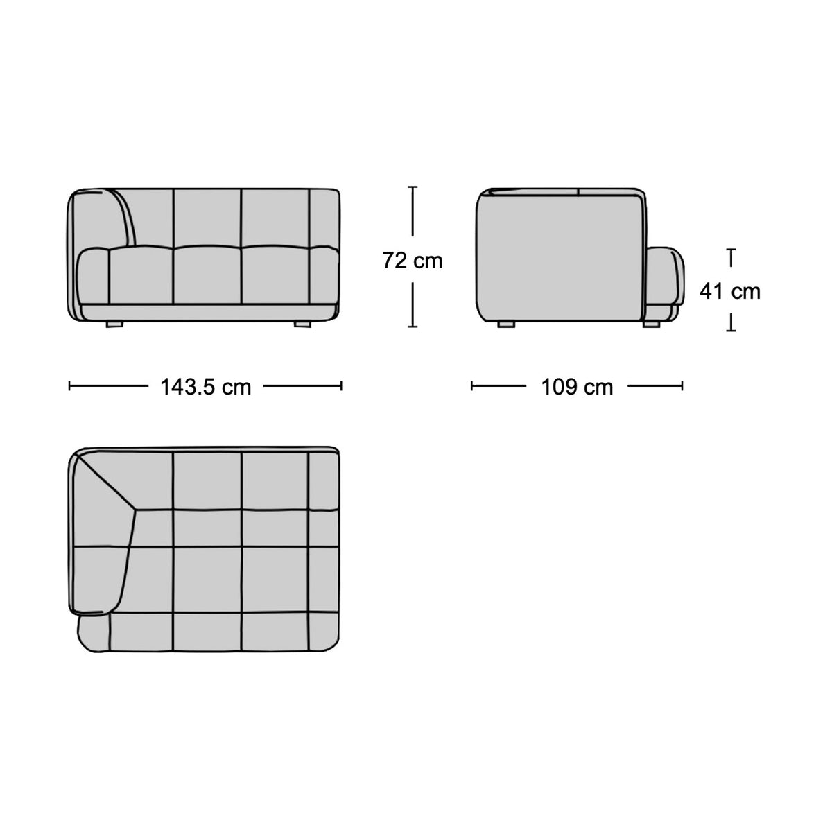 Flex Narrow Module - modular sofa element from Nue Modern