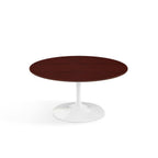 Pedestal Low Table - Wood Top - white or black base