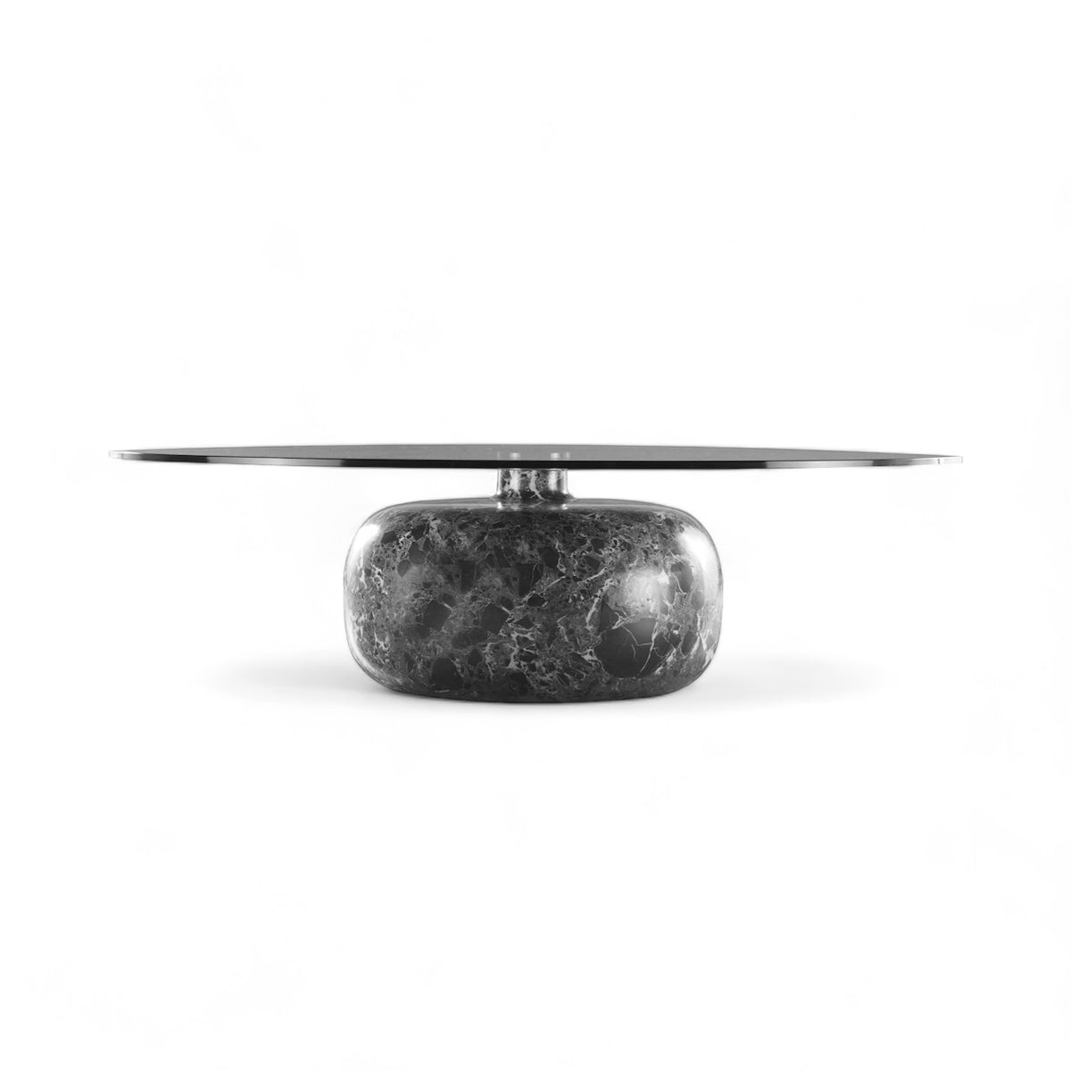 Pillet Coffee Table - available in clear glass with white marble