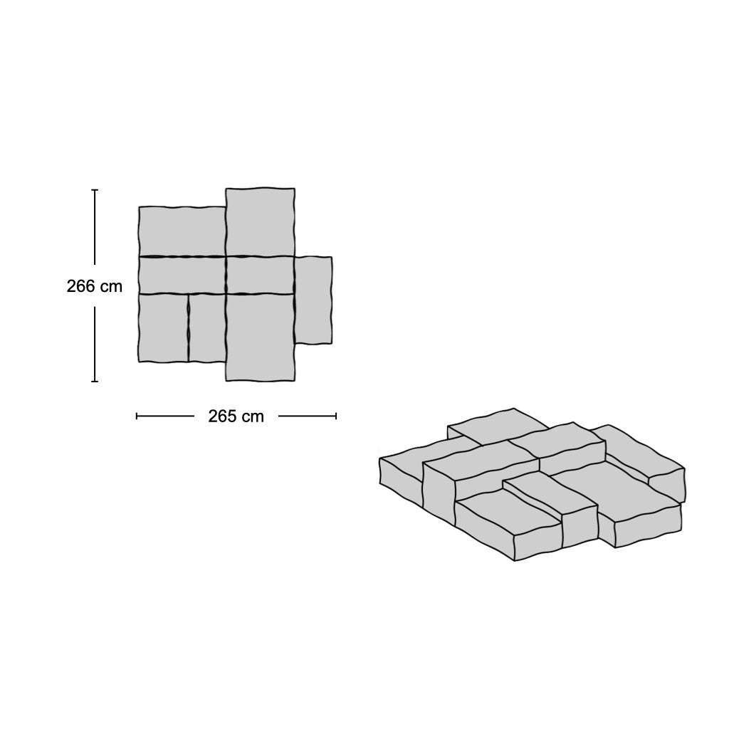 Extrasoft Sofa - Combo 1 - modular sofa combination from Nue Modern