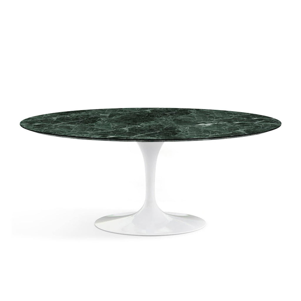 Oval Pedestal Dining Table - Marble Top - available with a Calacatta Oro marble top