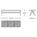 Pierre Jeanneret Bench - cane bench from Nue Modern