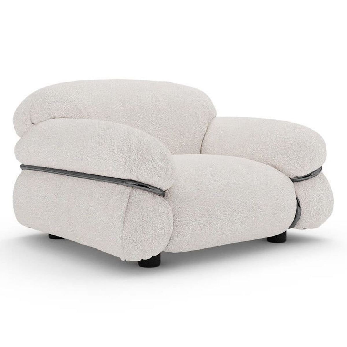 Sesann Armchair - slim exposed metal frame