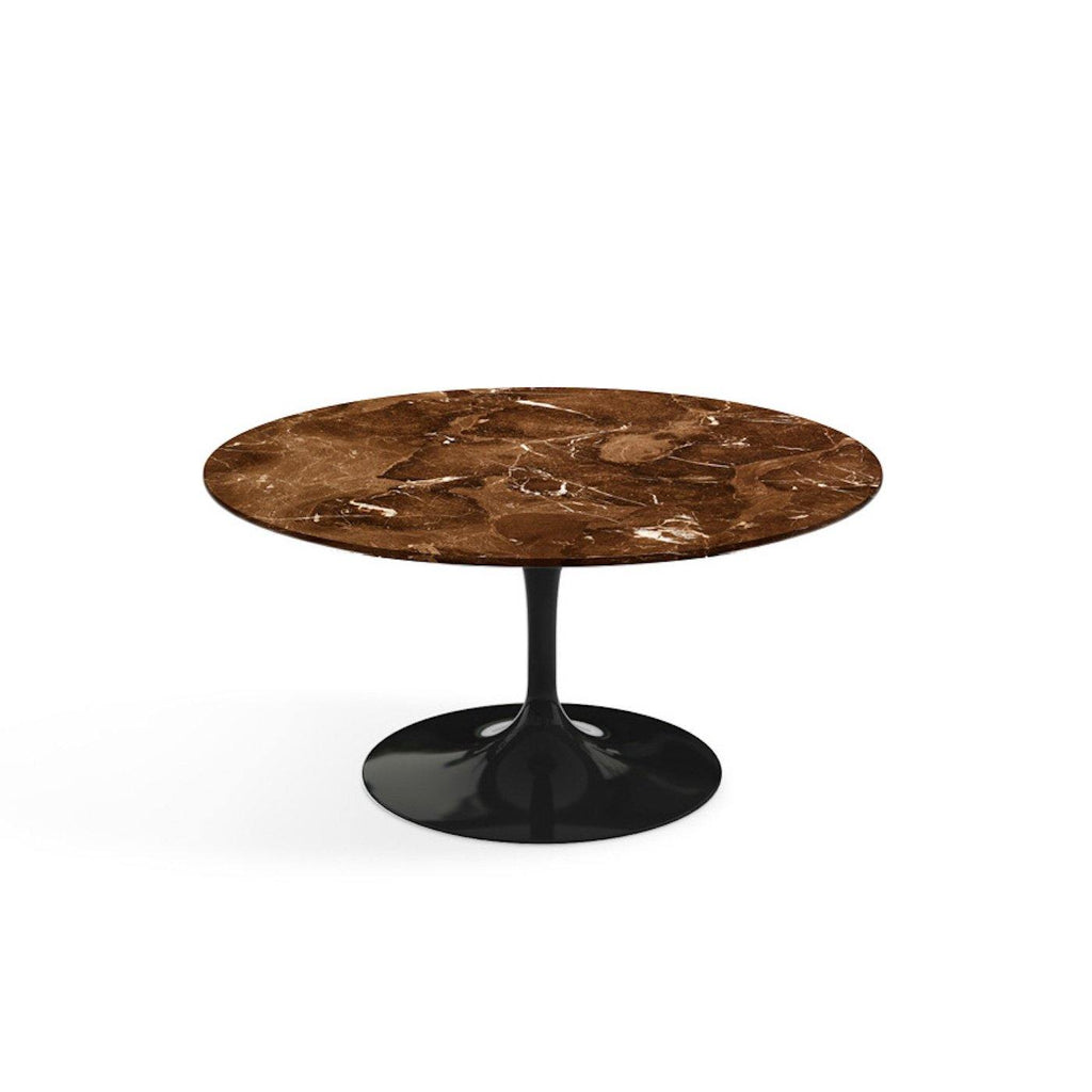 Pedestal Low Table - Marble Top - white or black base