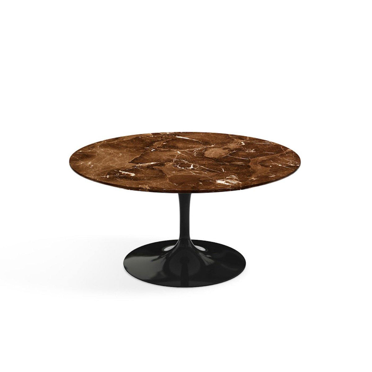 Pedestal Low Table - Marble Top - white or black base