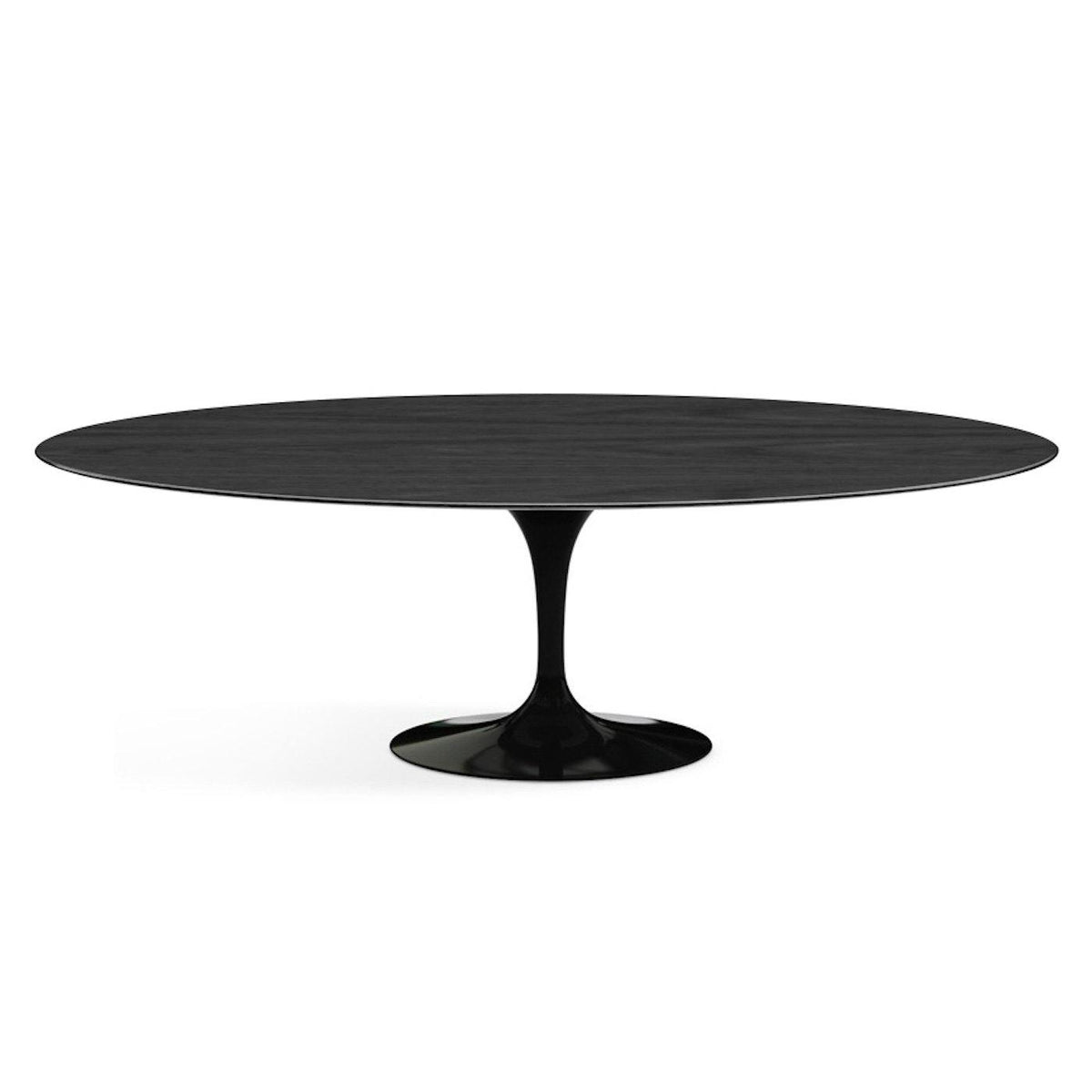 Oval Pedestal Dining Table - Wooden Top - available with a stained black top
