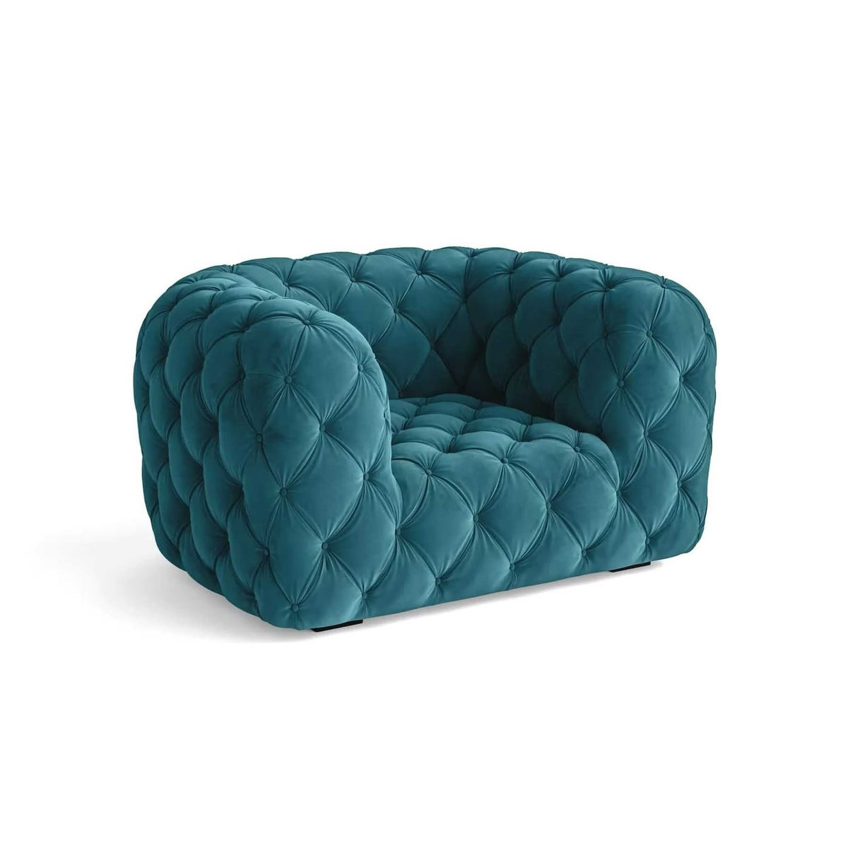 Chester Moon Armchair - capitonné quilting and softly curled arms