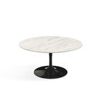 Pedestal Low Table - Marble Top - natural marble veining