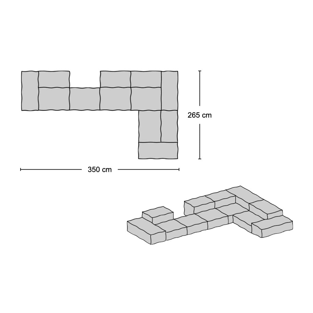 Extrasoft Sofa - Combo 3 - modular sofa combination from Nue Modern
