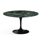 Pedestal Dining Table - Marble Top - round marble top on a single sculpted trumpet base