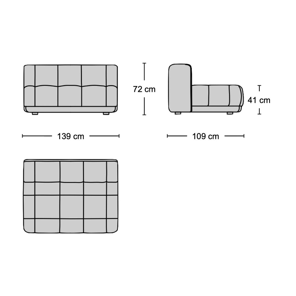 Flex Wide Middle Module - part of a configurable modular sofa