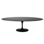 Oval Pedestal Dining Table - oval top on a single sculpted trumpet base