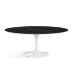 Oval Pedestal Dining Table - Marble Top - white or black base
