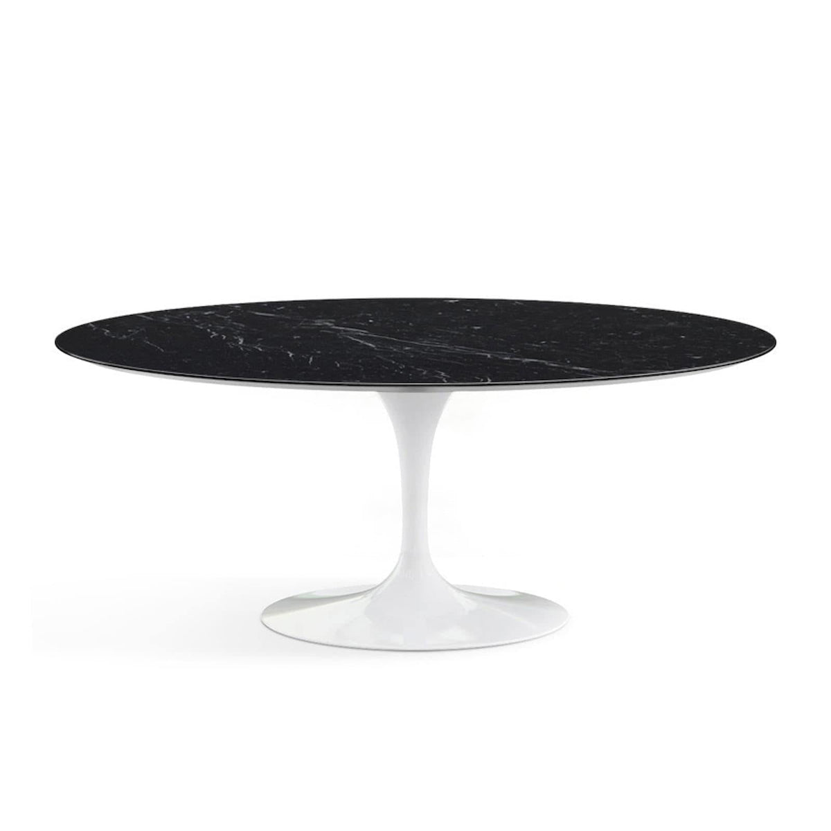 Oval Pedestal Dining Table - Marble Top - white or black base