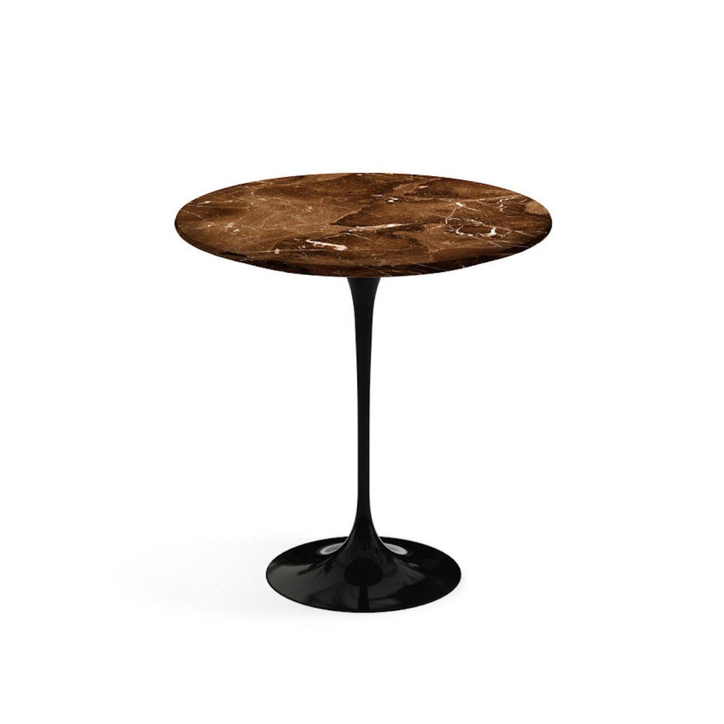 Pedestal Side Table - Marble Top - natural marble veining