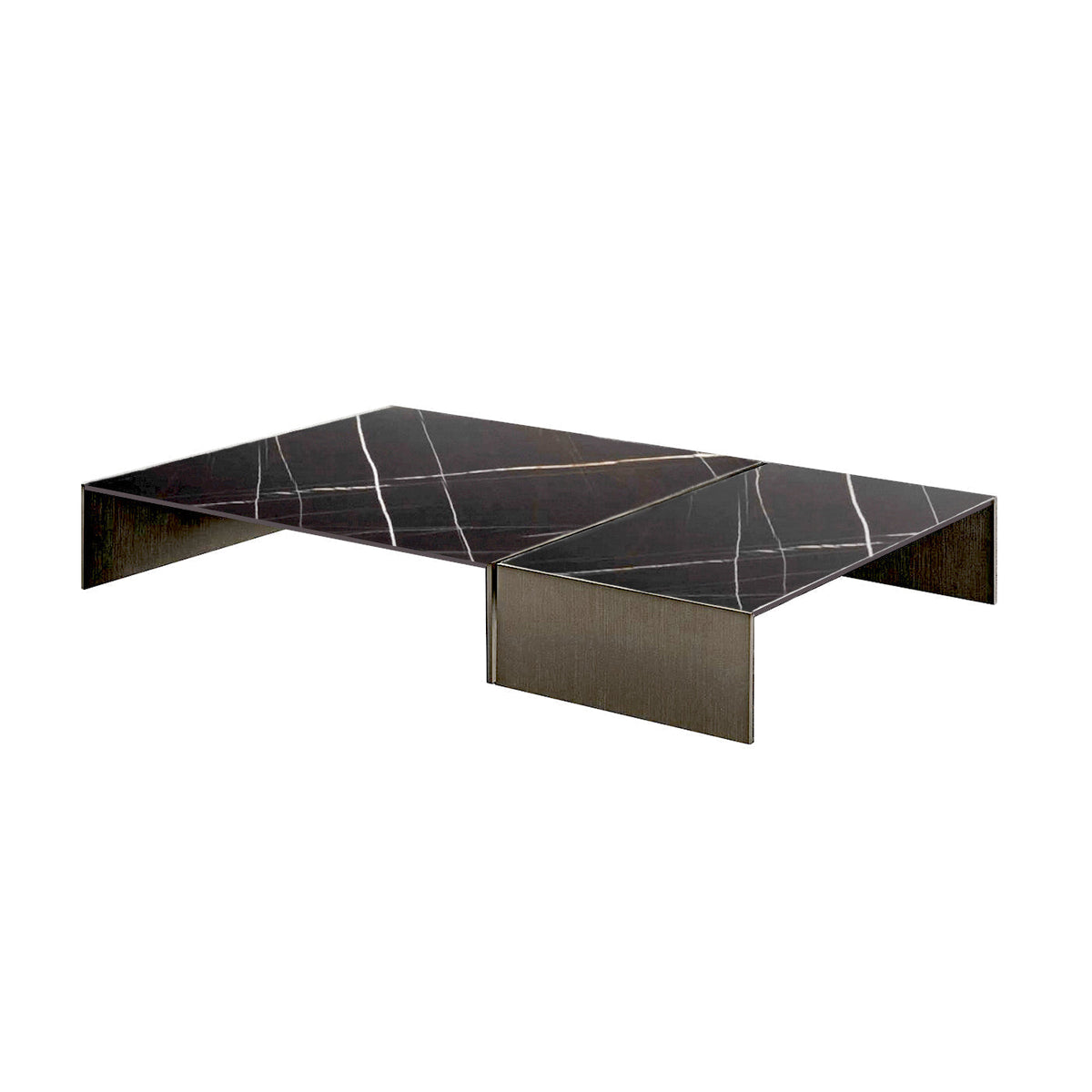 Noir Coffee Table Set in Sahara Noir Marble | Nue Modern