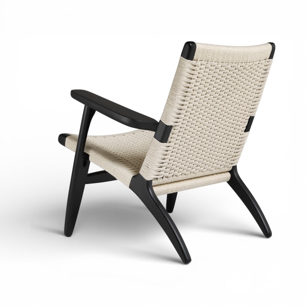 CH25 Lounge Chair - woven cord in natural or black
