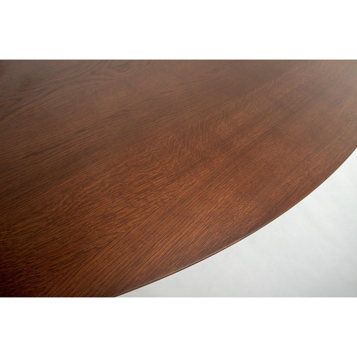 Oval Pedestal Dining Table - Wooden Top - legroom at every seat