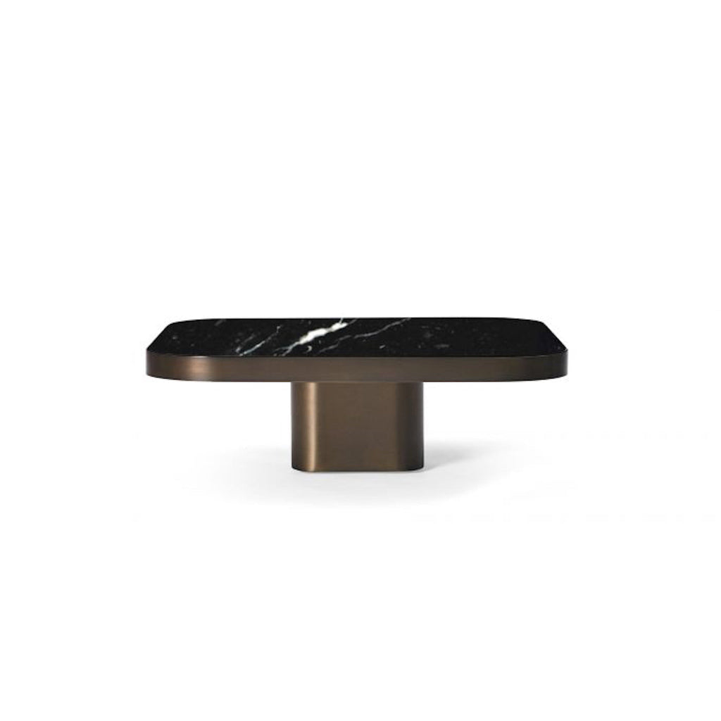 Bow Coffee Table in bronze - black lacquered glass or polished Nero Marquina top