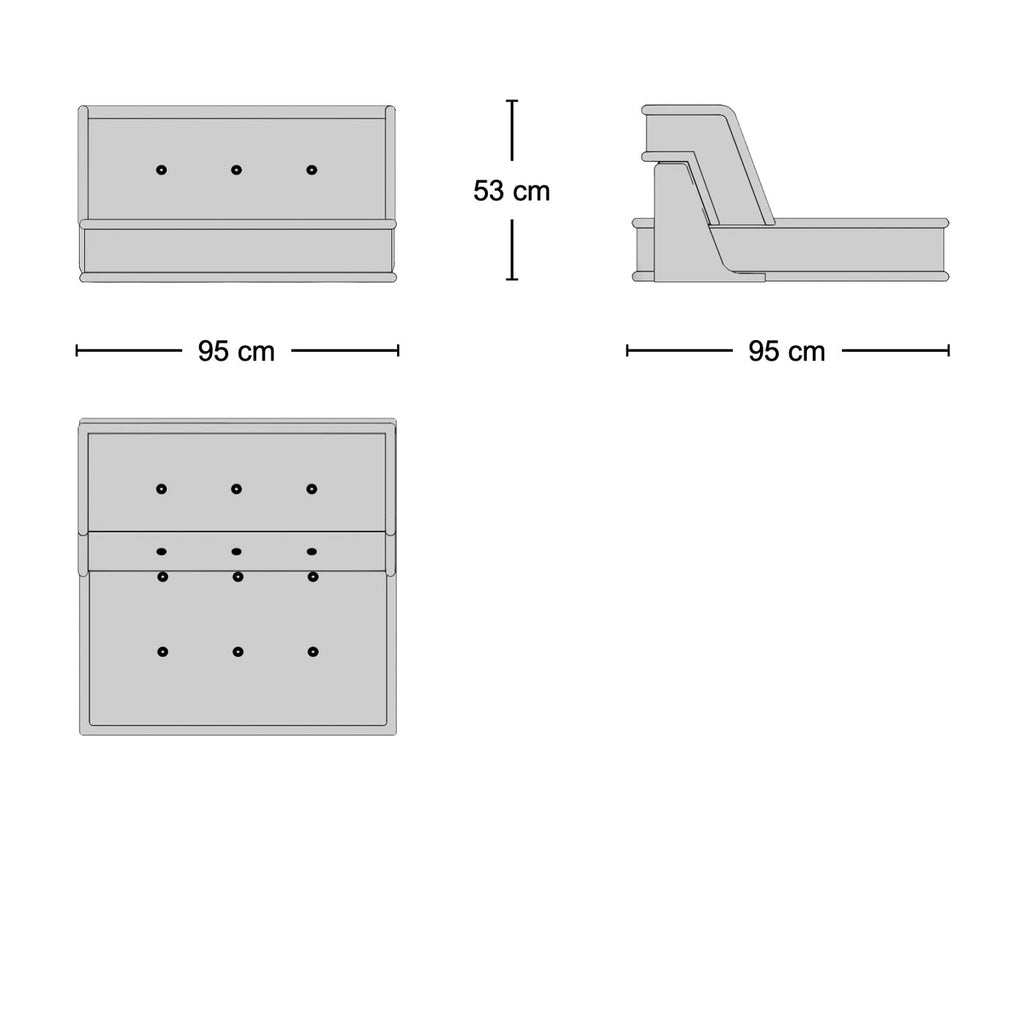 Mahjong Armless Module - modules that lay flat or combine into sofas