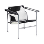 LC1 Armchair - slender tubular chrome frame
