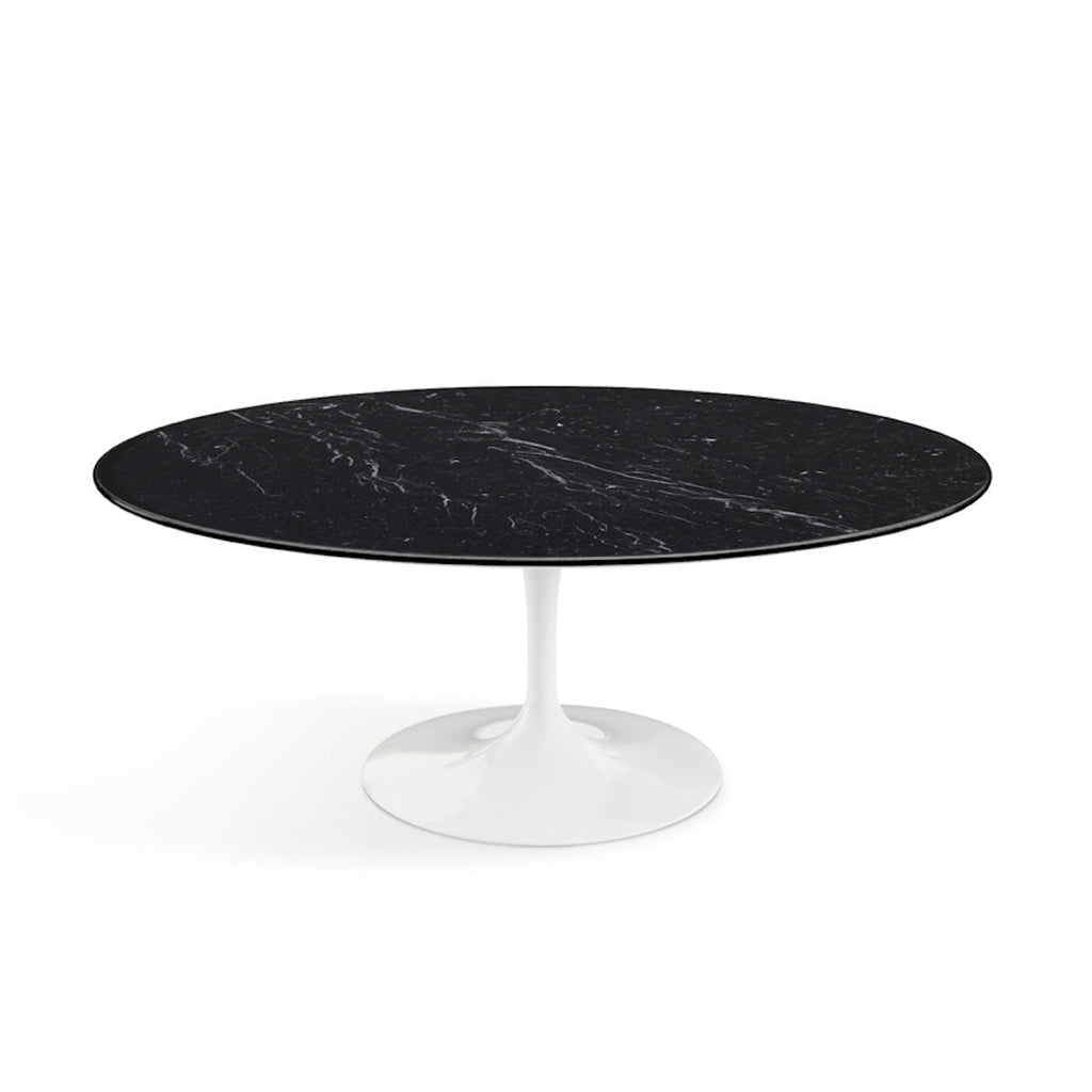 Oval Pedestal Coffee Table - Marble Top - Eero Saarinen-inspired oval coffee table