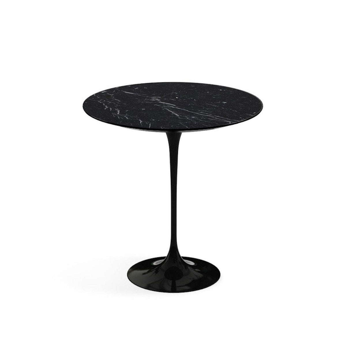 Pedestal Side Table - Marble Top - round marble top on a single trumpet base