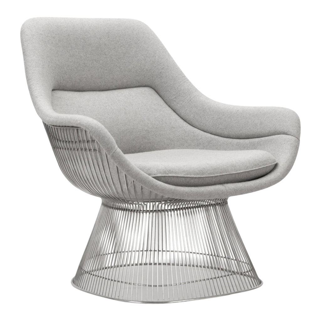 Platner Easy Chair - upholstered seat on a base of fine vertical steel rods