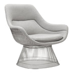 Platner Easy Chair - upholstered seat on a base of fine vertical steel rods
