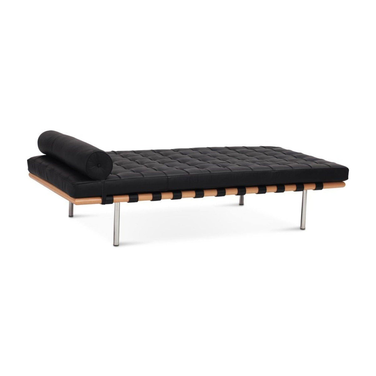 Barcelona Daybed - button-tufted platform with a cylindrical bolster cushion