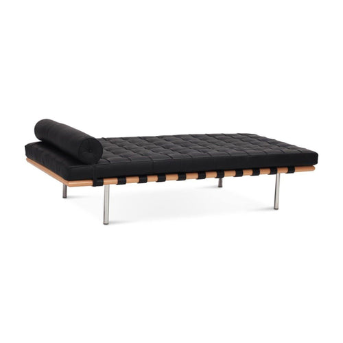 Barcelona Daybed - button-tufted platform with a cylindrical bolster cushion