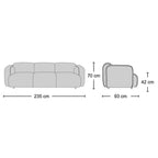 Mellow 3-Seater Sofa - deep, plump cushions and a low continuous back