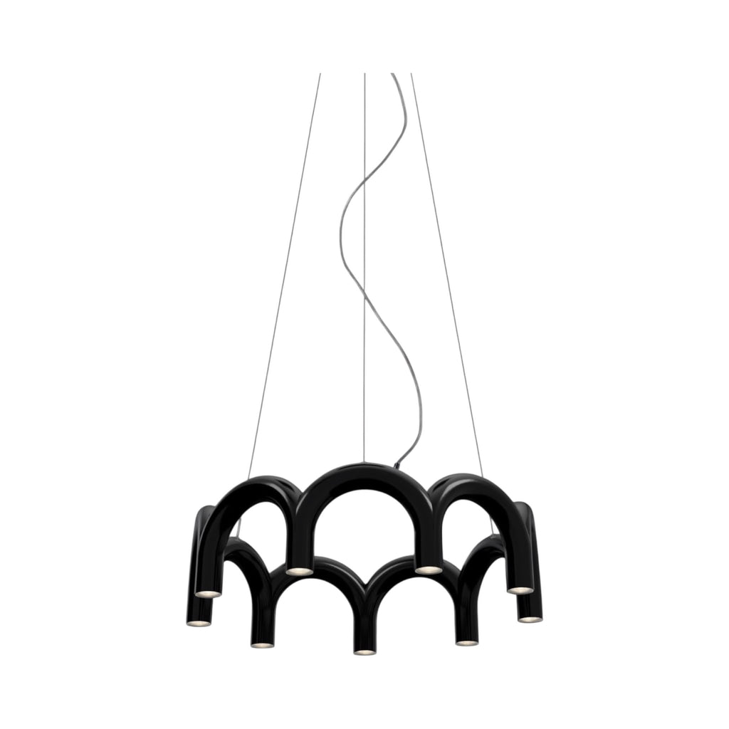 Arch Circle Pendant Lamp - glowing shades arranged around a circular ceiling frame