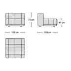 Flex Narrow Middle Module - modular sofa element from Nue Modern