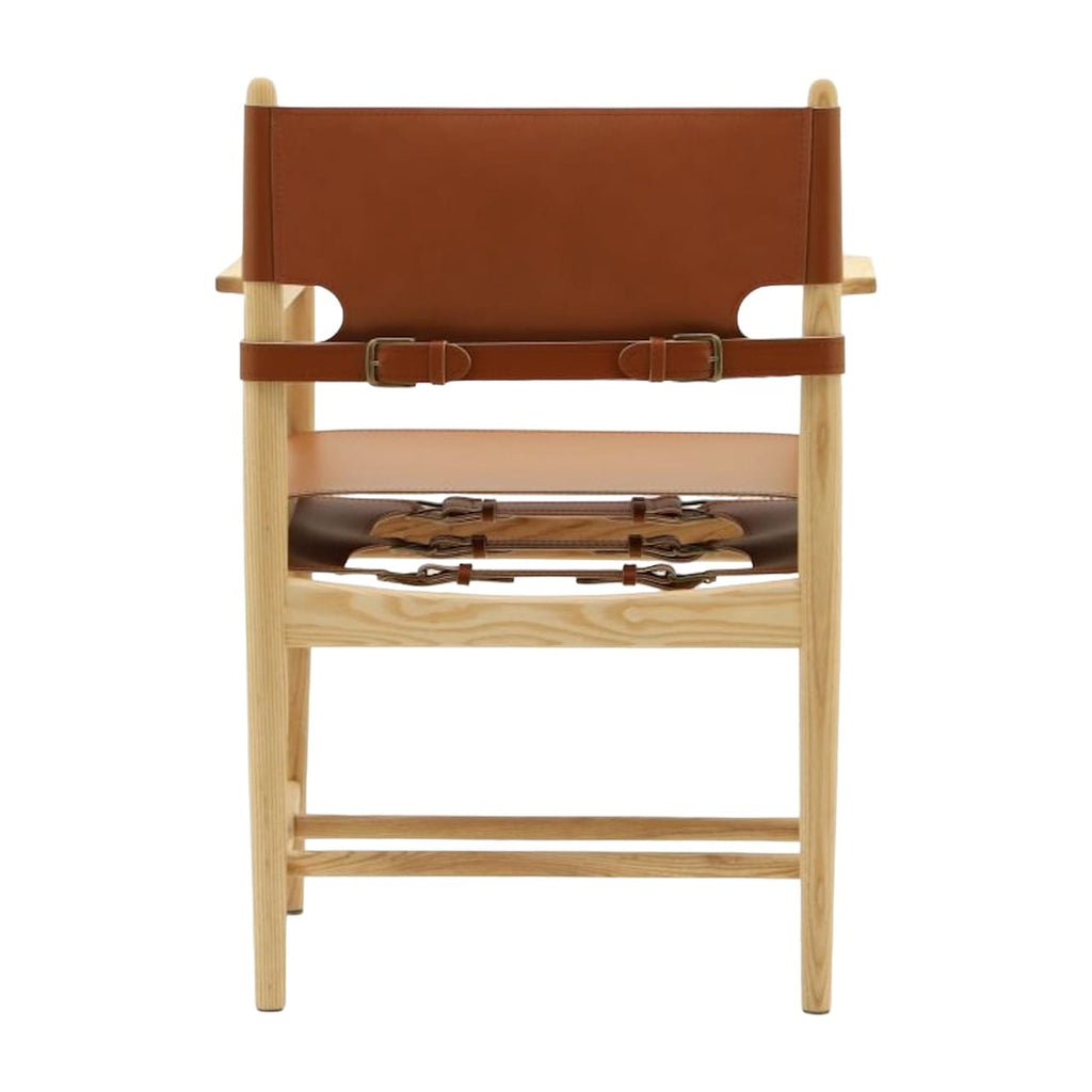 Spanish Dining Armchair - black leather with black-stained ash available