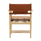 Spanish Dining Armchair - black leather with black-stained ash available