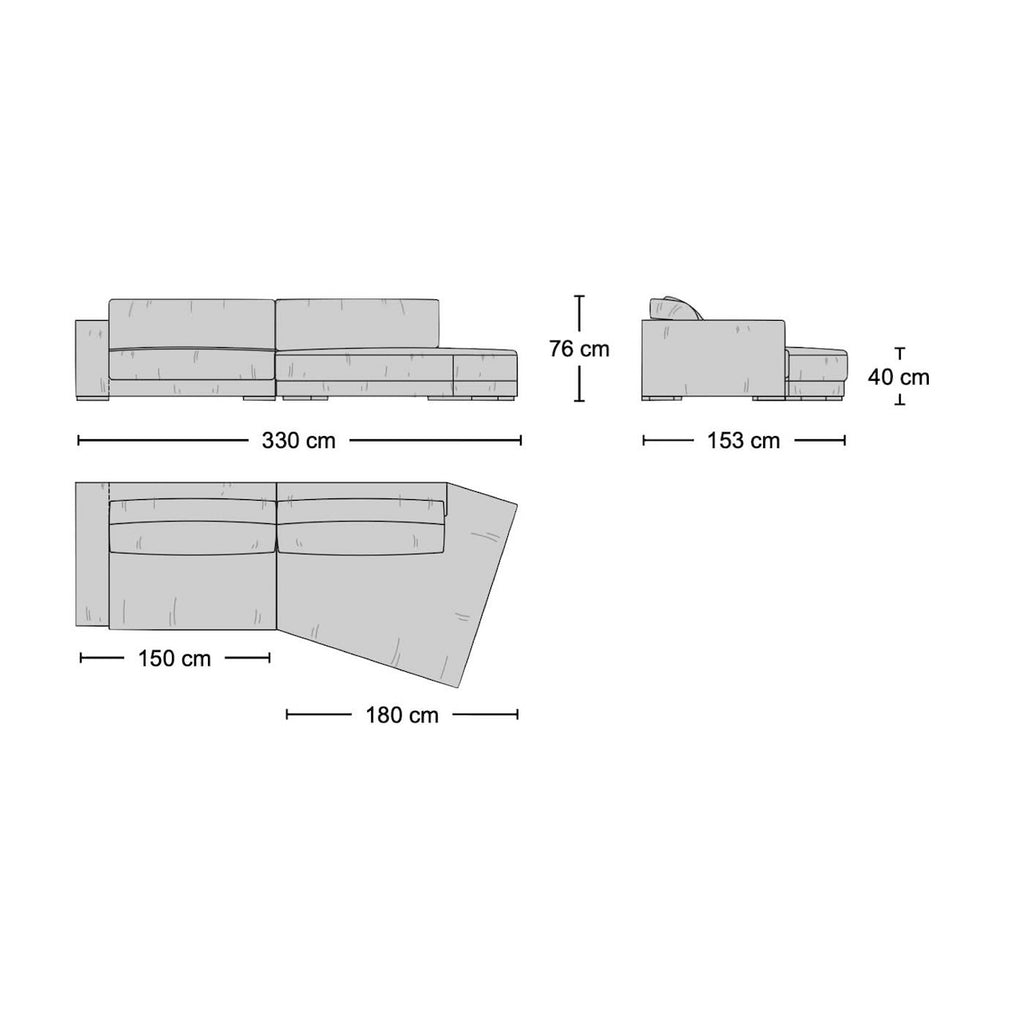 Budapest Sectional Sofa - generous seating with softly rounded contours