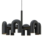 Cirkus Chandelier - shades at varied positions casting layered light