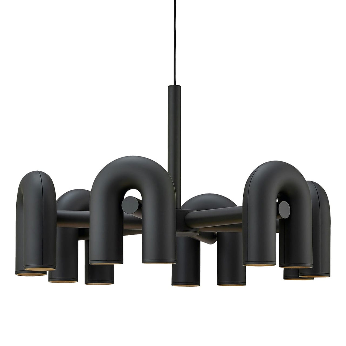 Cirkus Chandelier - shades at varied positions casting layered light