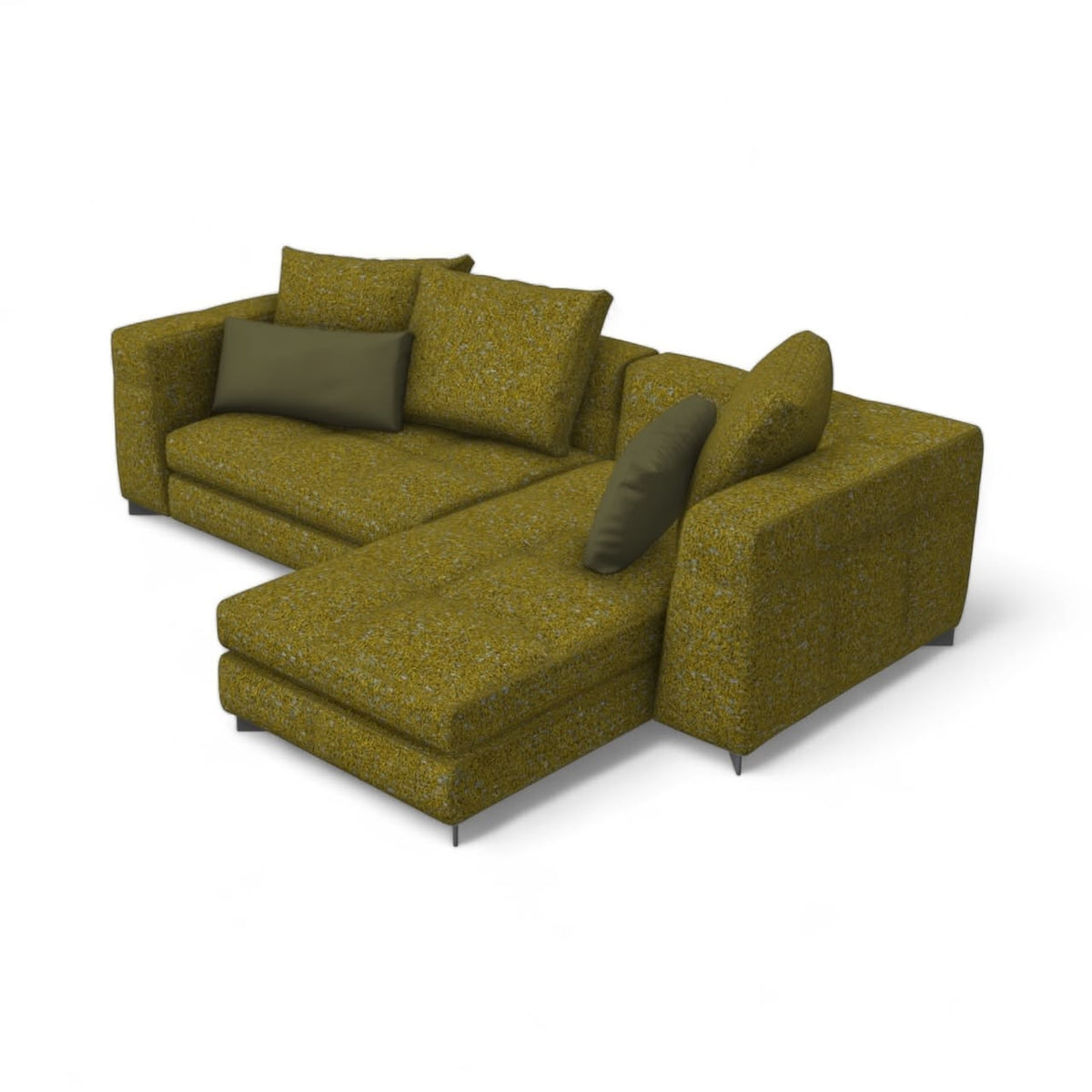 Portman 2-Seater Sofa with Chaise - generous chaise for stretching out