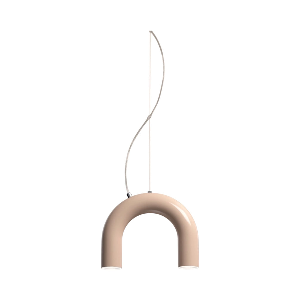 Arch Single Pendant - ceiling light with one shade suspended from a curved arm