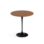 Pedestal Side Table - Wood Top - round wood top on a single trumpet base